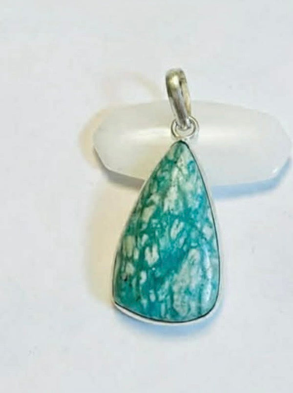 Amazonite Sterling Silver Pendant in Gift Bag