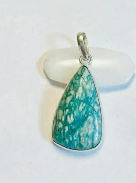 Amazonite Sterling Silver Pendant in Gift Bag