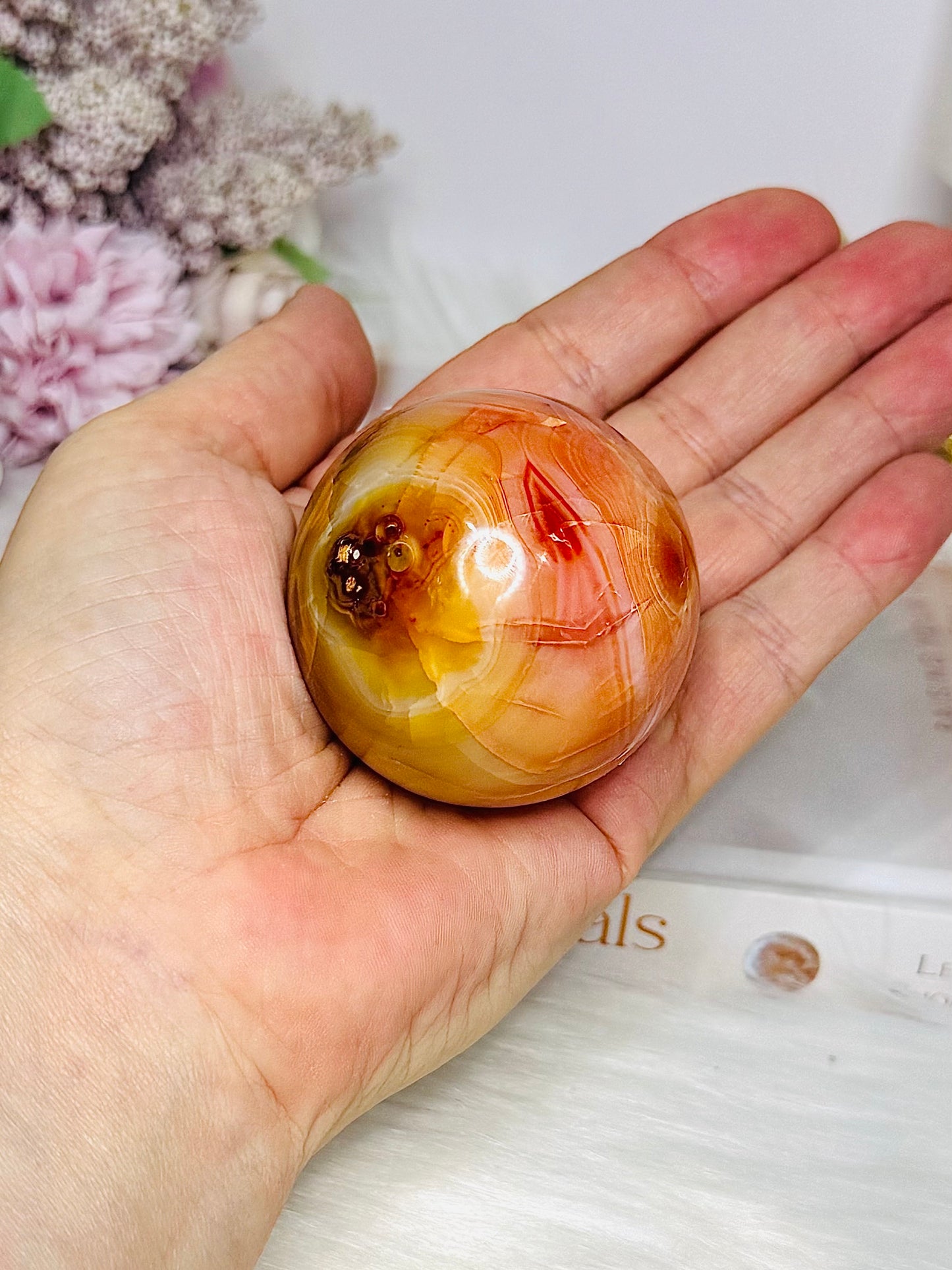 Carnelian Sphere on Stand 174g