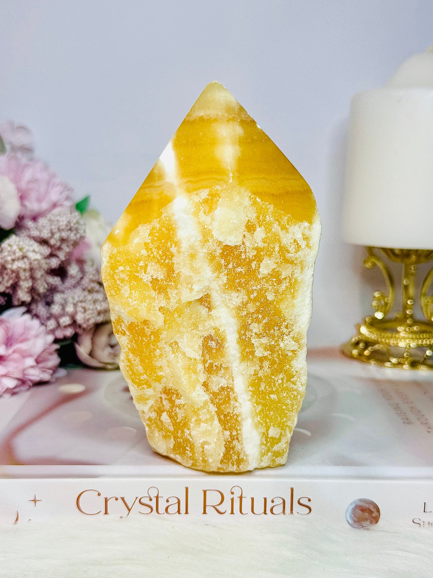 Large 608gram 12cm Orange Calcite Point