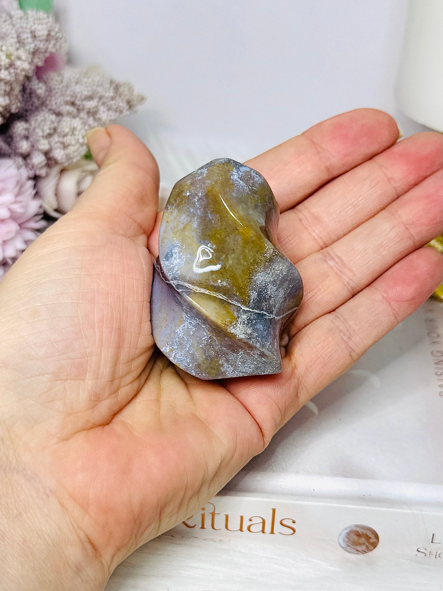 Ocean Jasper Carved Flame 5.5cm
