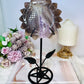 Large Druzy Amethyst X Agate Sun Flower Carving on Stand 23cm