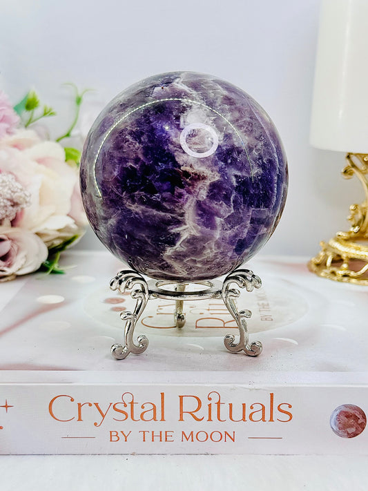 Large 500gram Chevron | Dream Amethyst Sphere on Stand