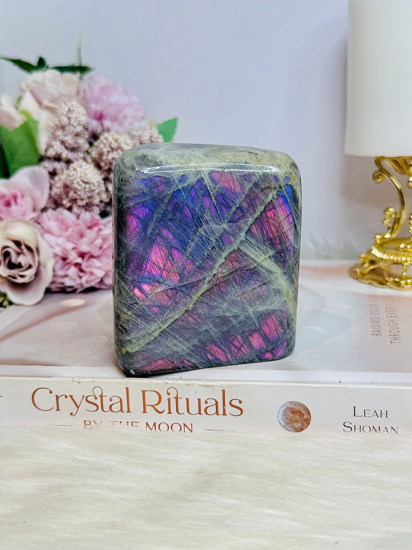 Large Labradorite Freeform with Pink & Purple Flash 8cm 451g