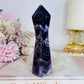 Uniquely Cut Beautiful Chevron Amethyst Tower 11.5cm