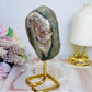Large 16cm Amethyst Freeform On Gold Stand