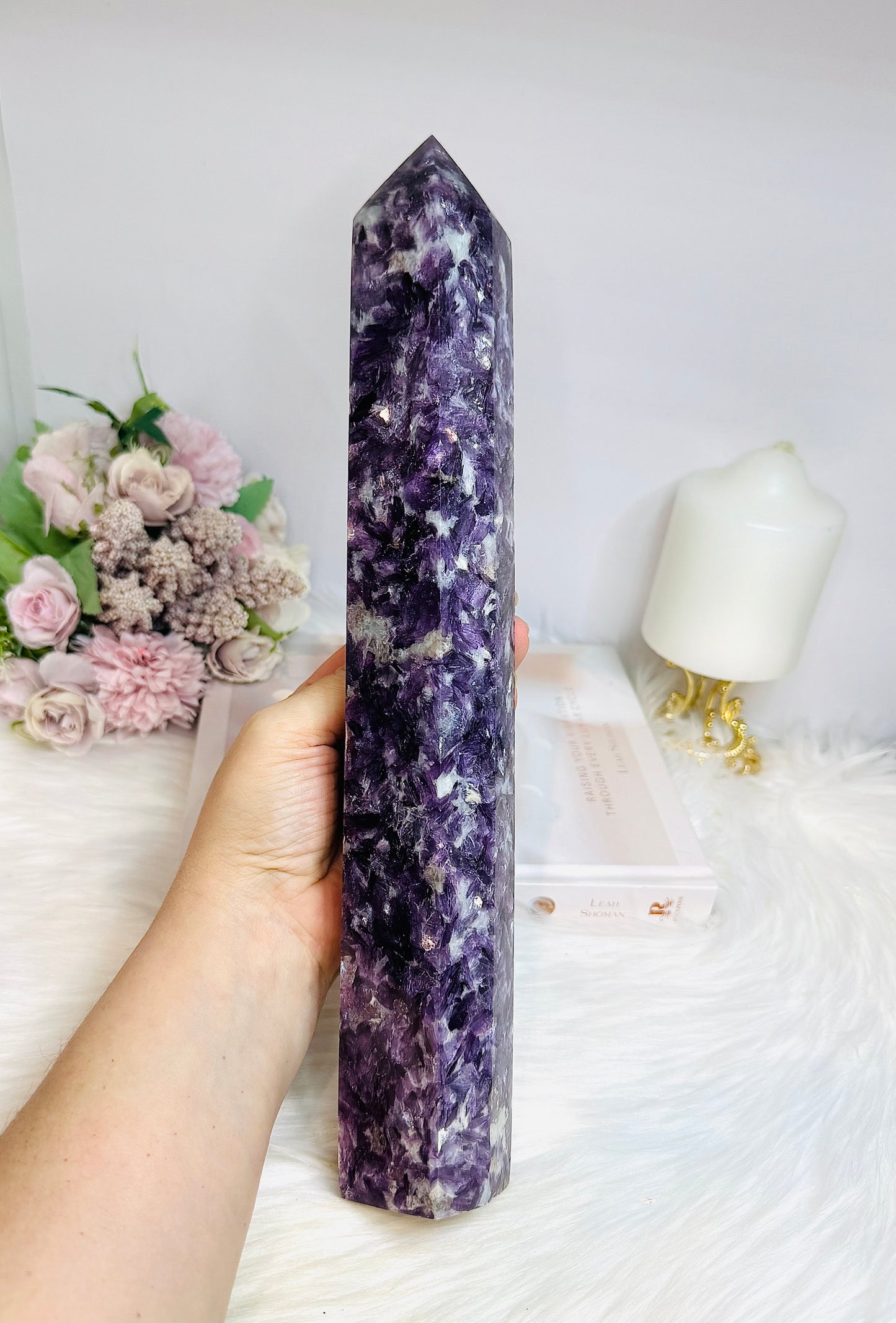 Huge High Grade Purple Mica Tower 33cm 1.4KG