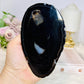 Large Black Agate Slice On Stand 14cm