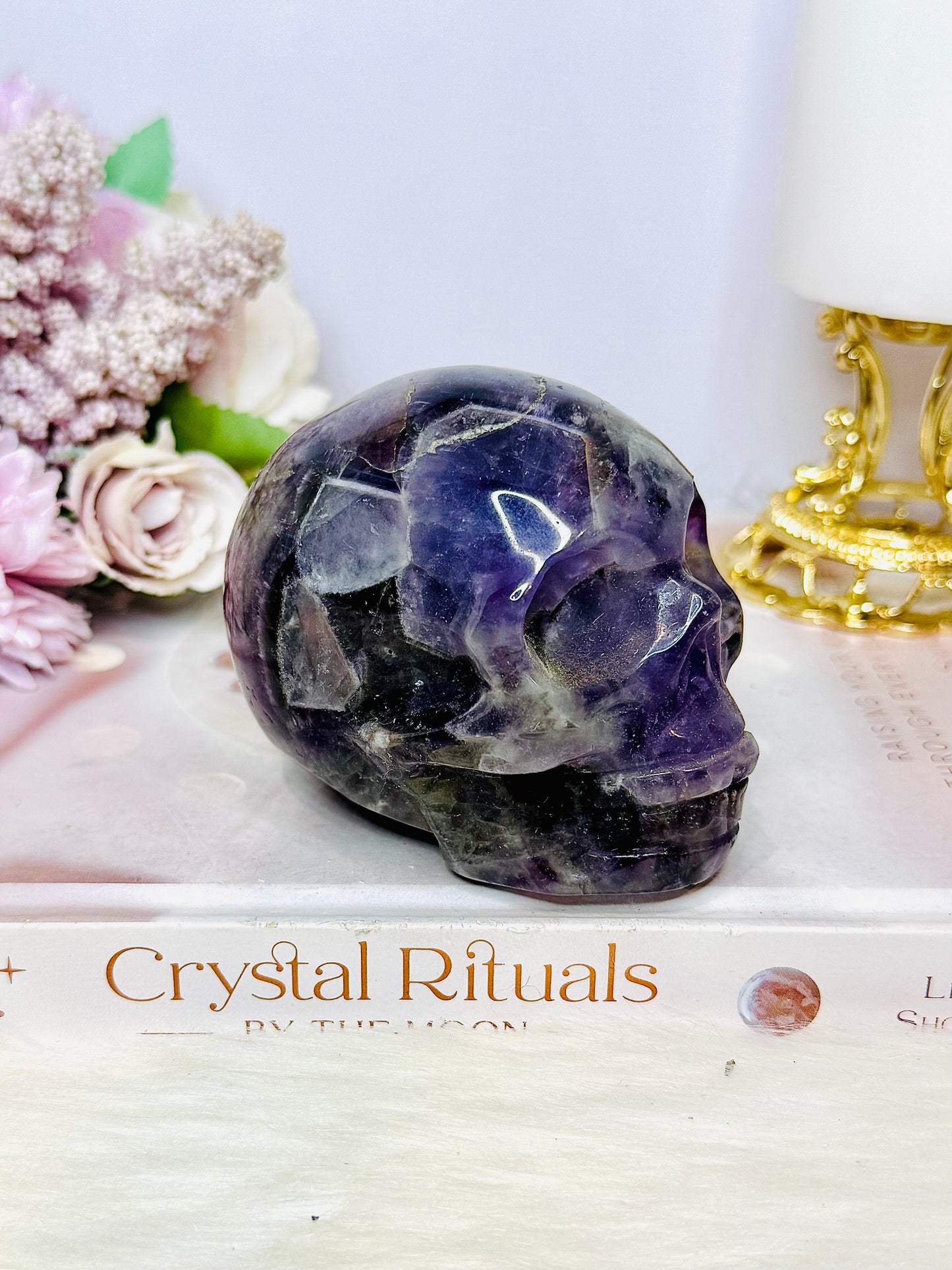 Chevron | Dream Amethyst Carved Skull 521g