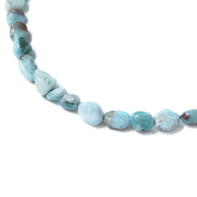 Natural Gorgeous Larimar Bead Necklace 44cm In Gift Bag