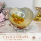Polychrome Jasper Puffy Heart On Stand 8cm