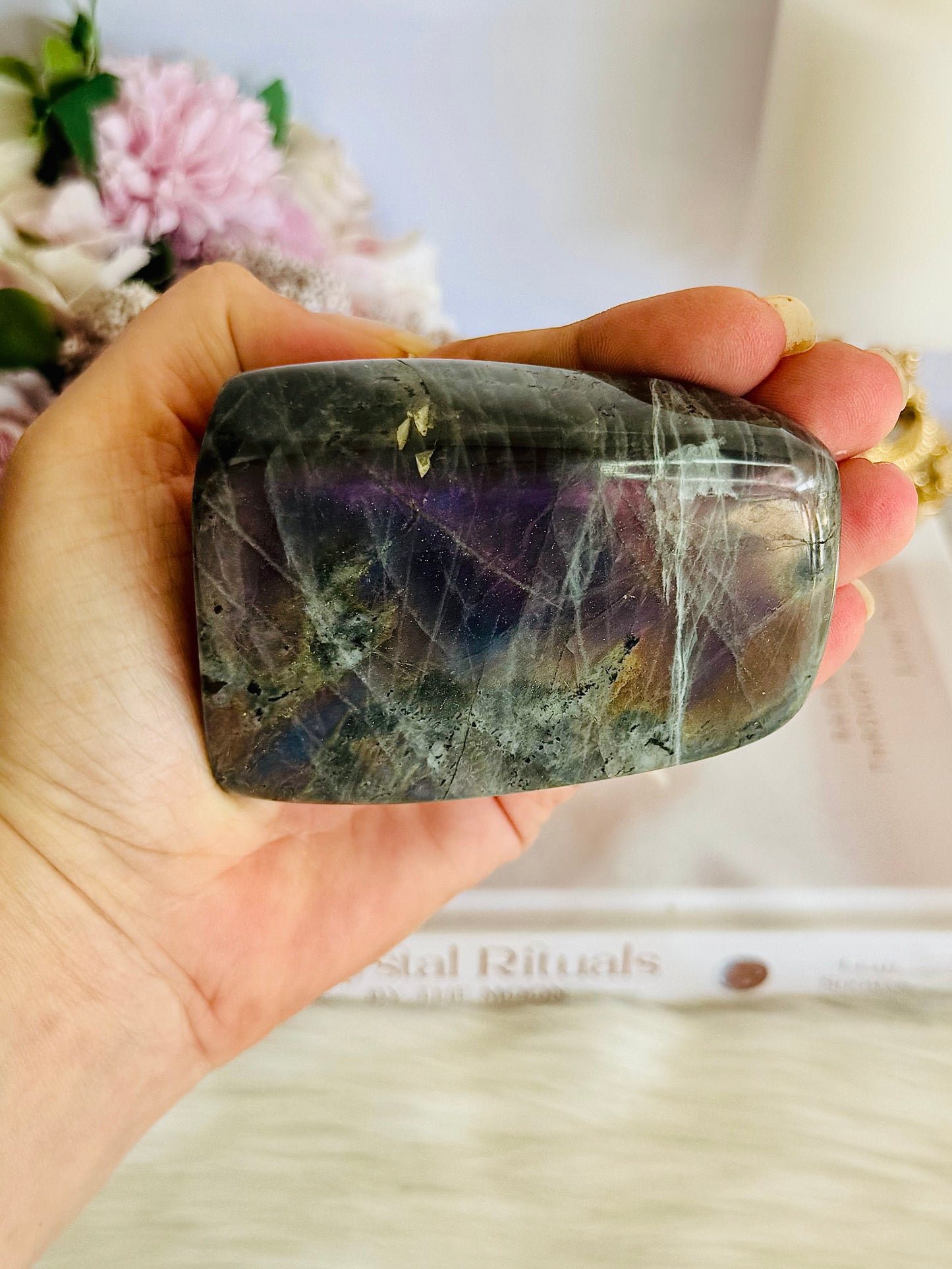 Stunning Labradorite Freeform With Deep Purple Flash 302grams