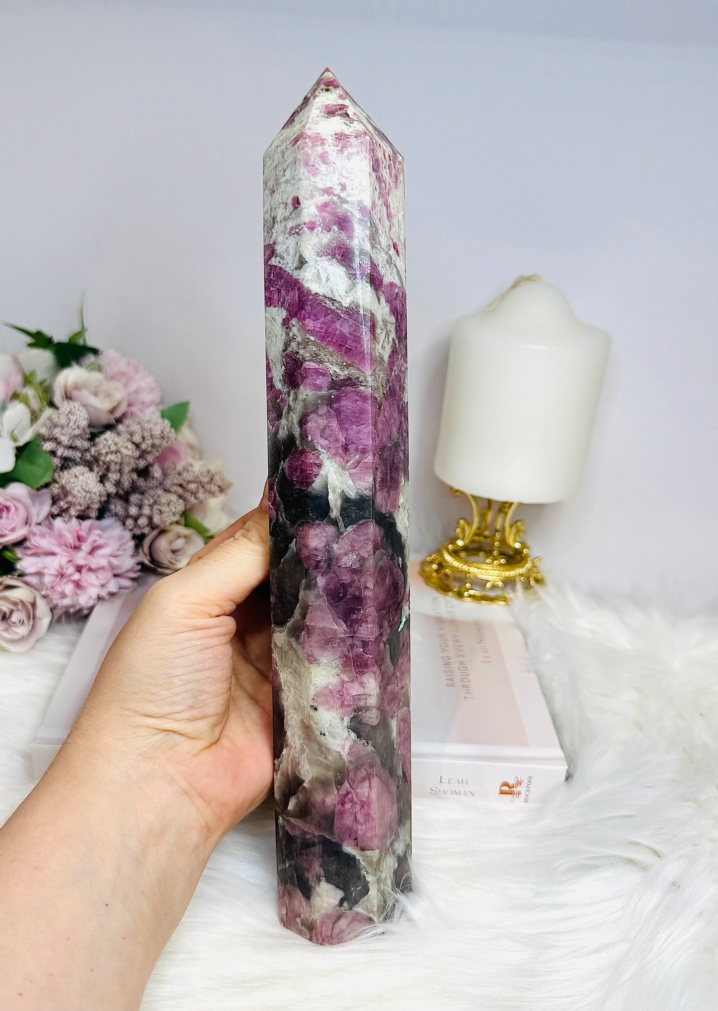Huge Pink Tourmaline Tower 28cm
