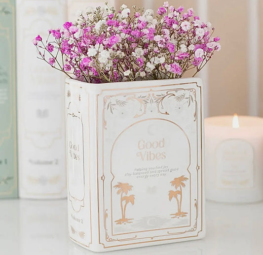 White Book Shaped Vase 15cm
