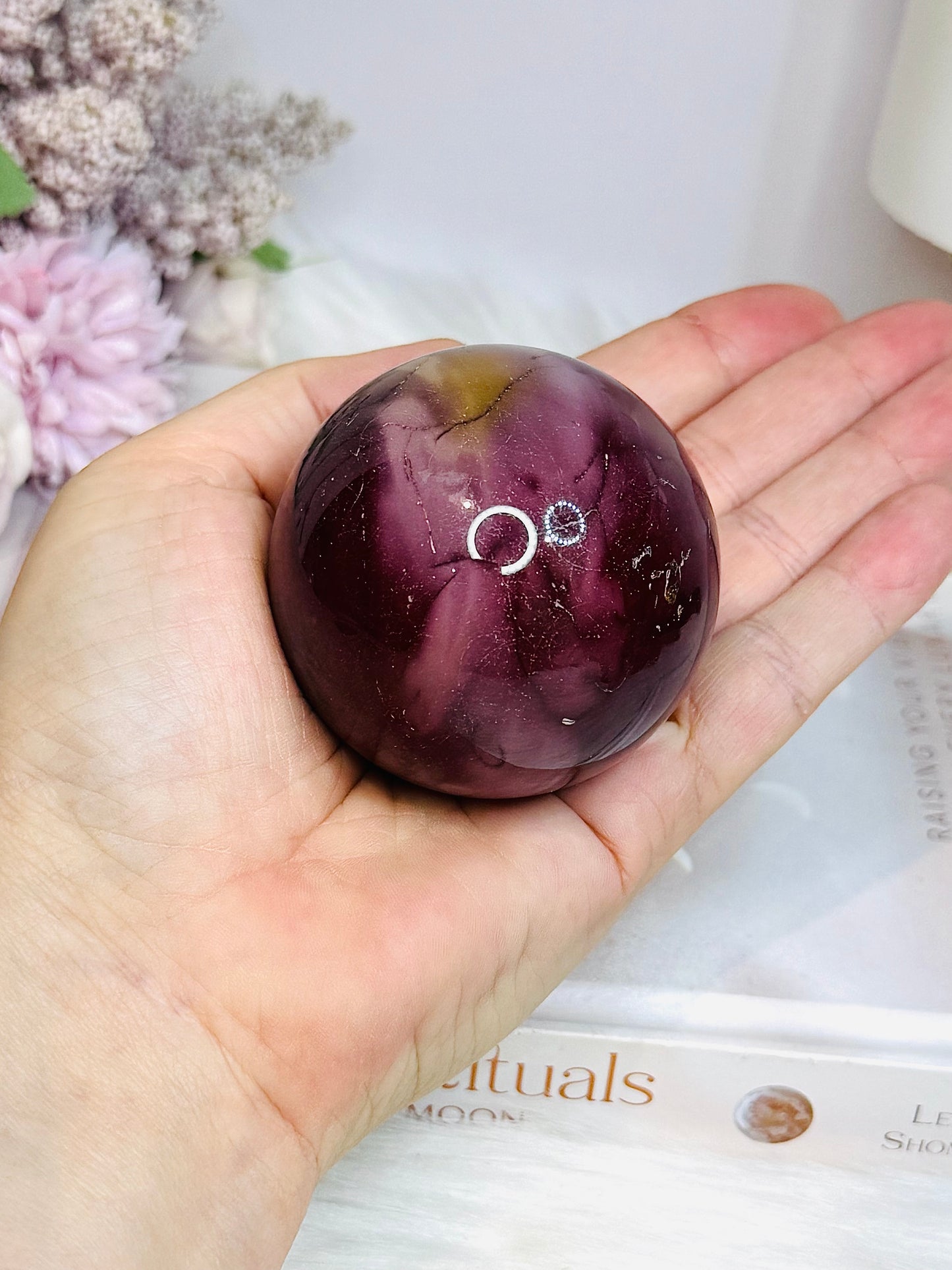 High Grade Mookaite Jasper Sphere On Stand 250g