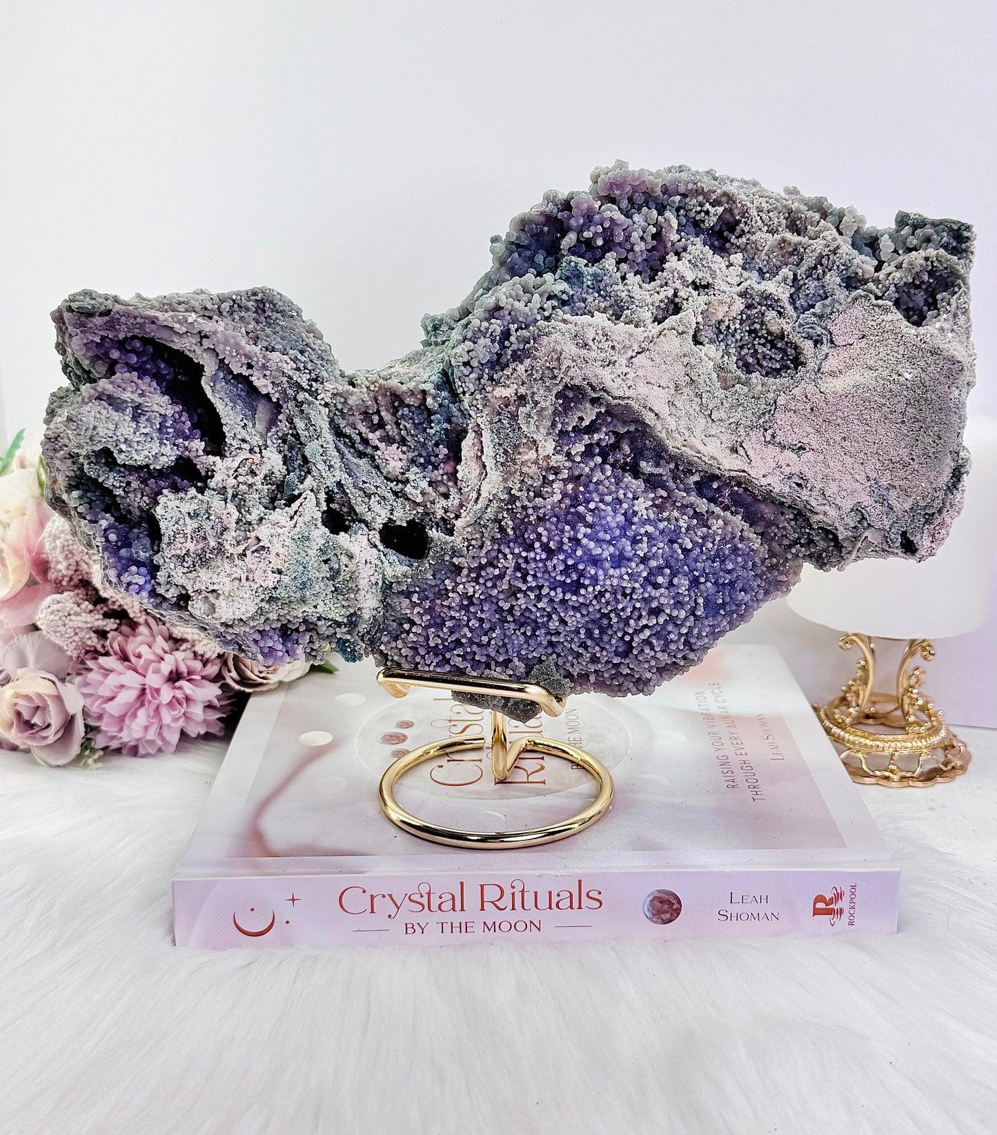 A Tranquil Stone ~ Incredible Huge 27cm 1.73KG Natural Grape Agate | Purple Chalcedony Specimen On Stand