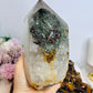 Huge Natural Garden Quartz Tower on Wooden Base 21cm Tall 19cm Wide 1.6KG