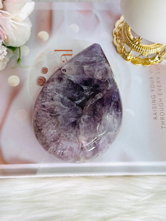 Large Druzy Amethyst Chunky Tear Drop | Flame 618g From Brazil