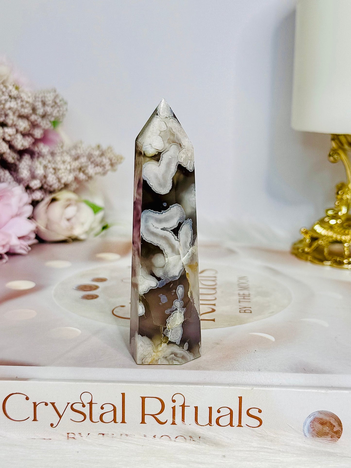 Flower Agate Tower 8cm