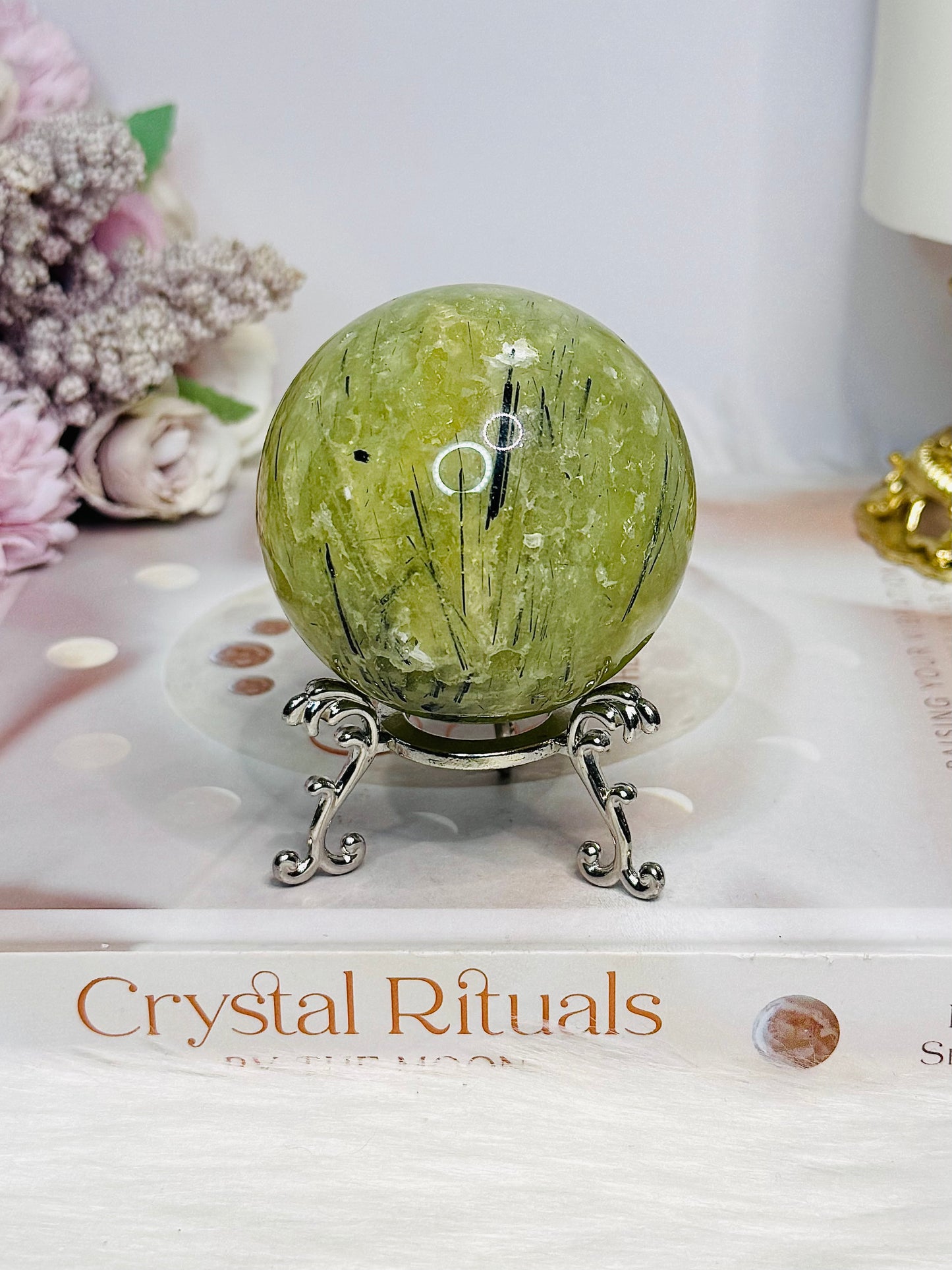 Prehnite Sphere On Stand 294g