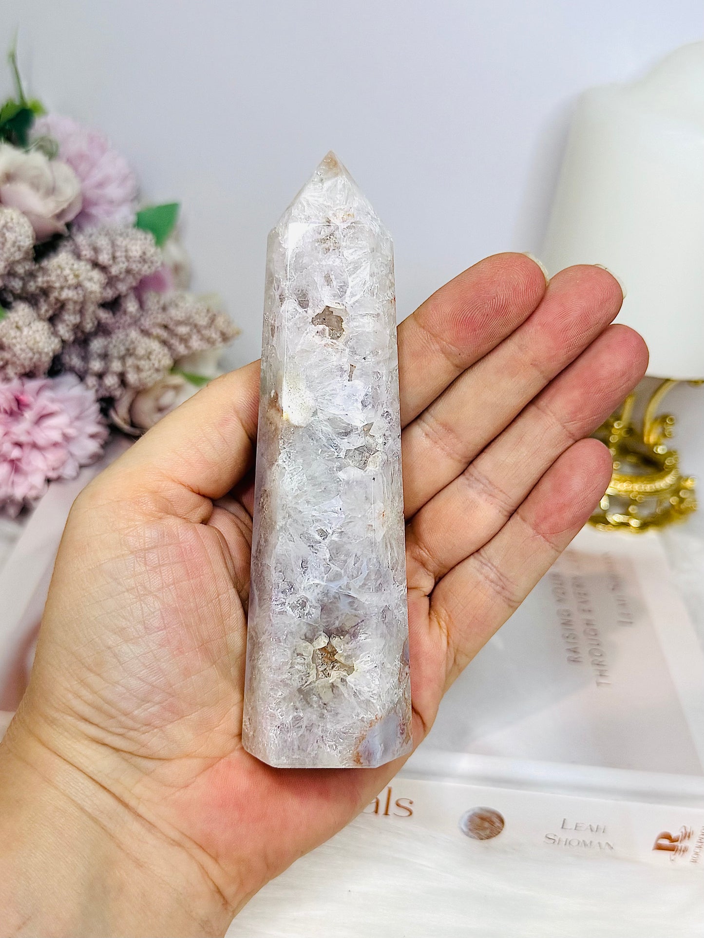 Druzy Flower Agate Tower 12.5cm