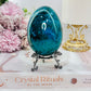 Wow!! Magnificent Large 482gram Chrysocolla Carved & Polished Egg On Stand