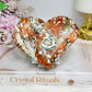 Large Money Agate Carved Heart On Stand 10.5cm
