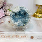 Blue Celestite Round Freeform 262g On Stand