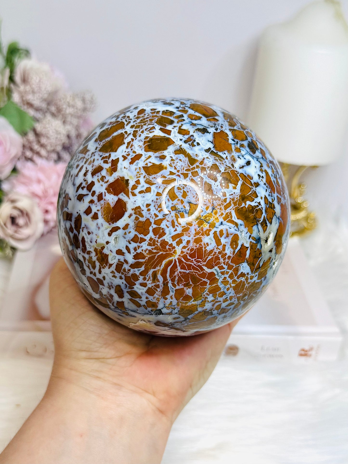 Large Brecciated Jasper Sphere on Stand 1.34KG