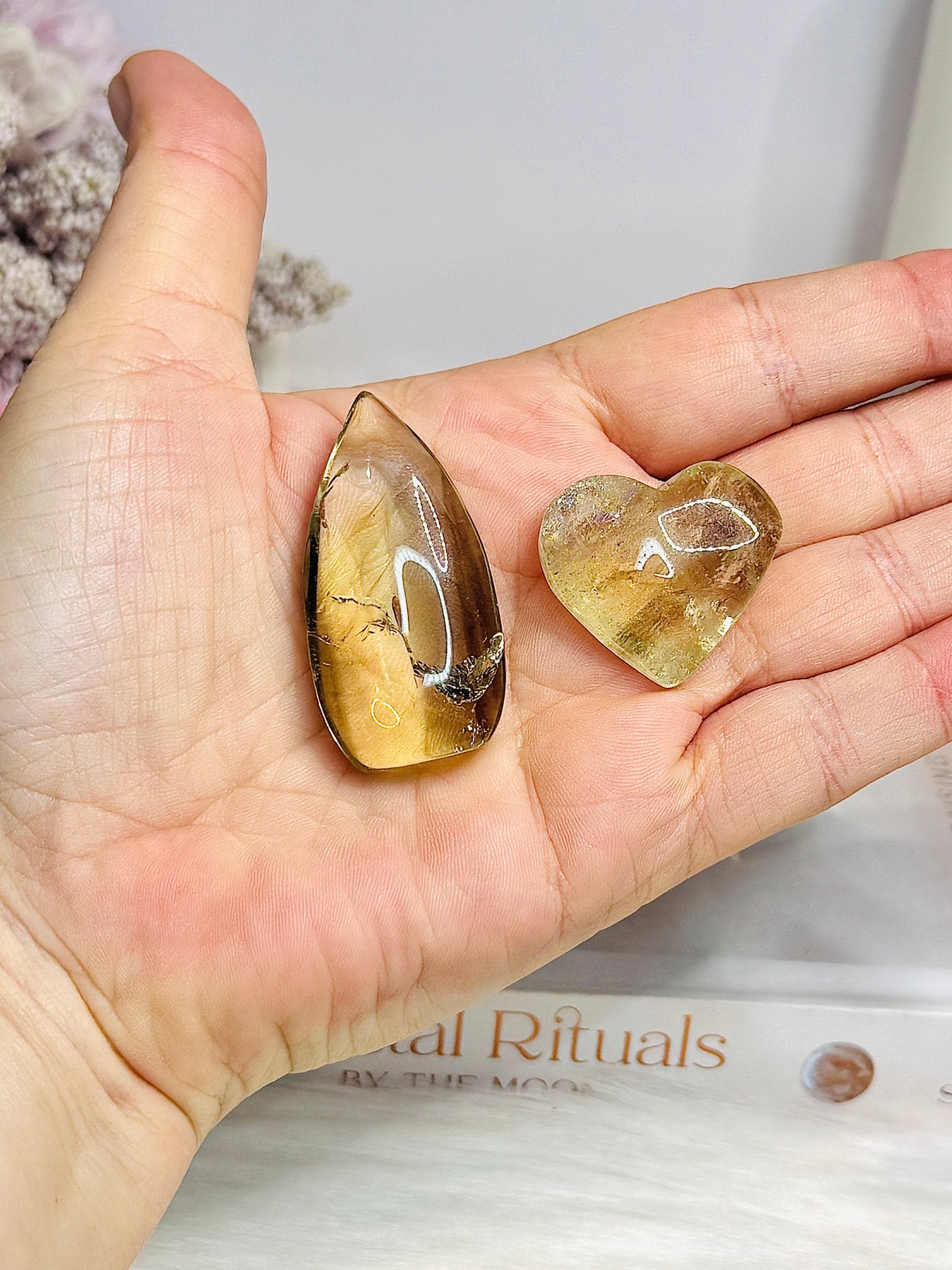Citrine Freeform & Heart Carvings