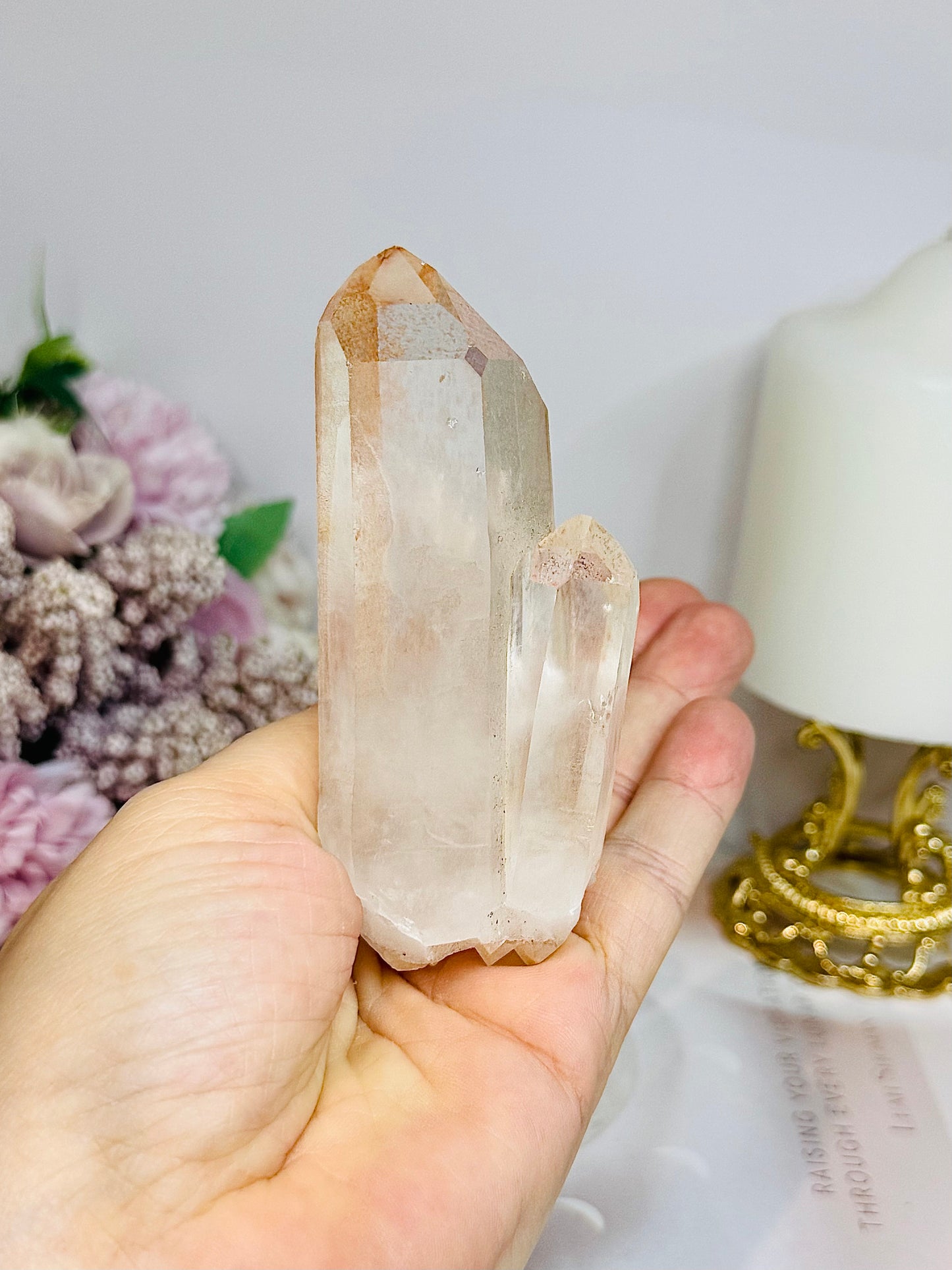 Natural Pink Himalayan Quartz Double Point 10cm