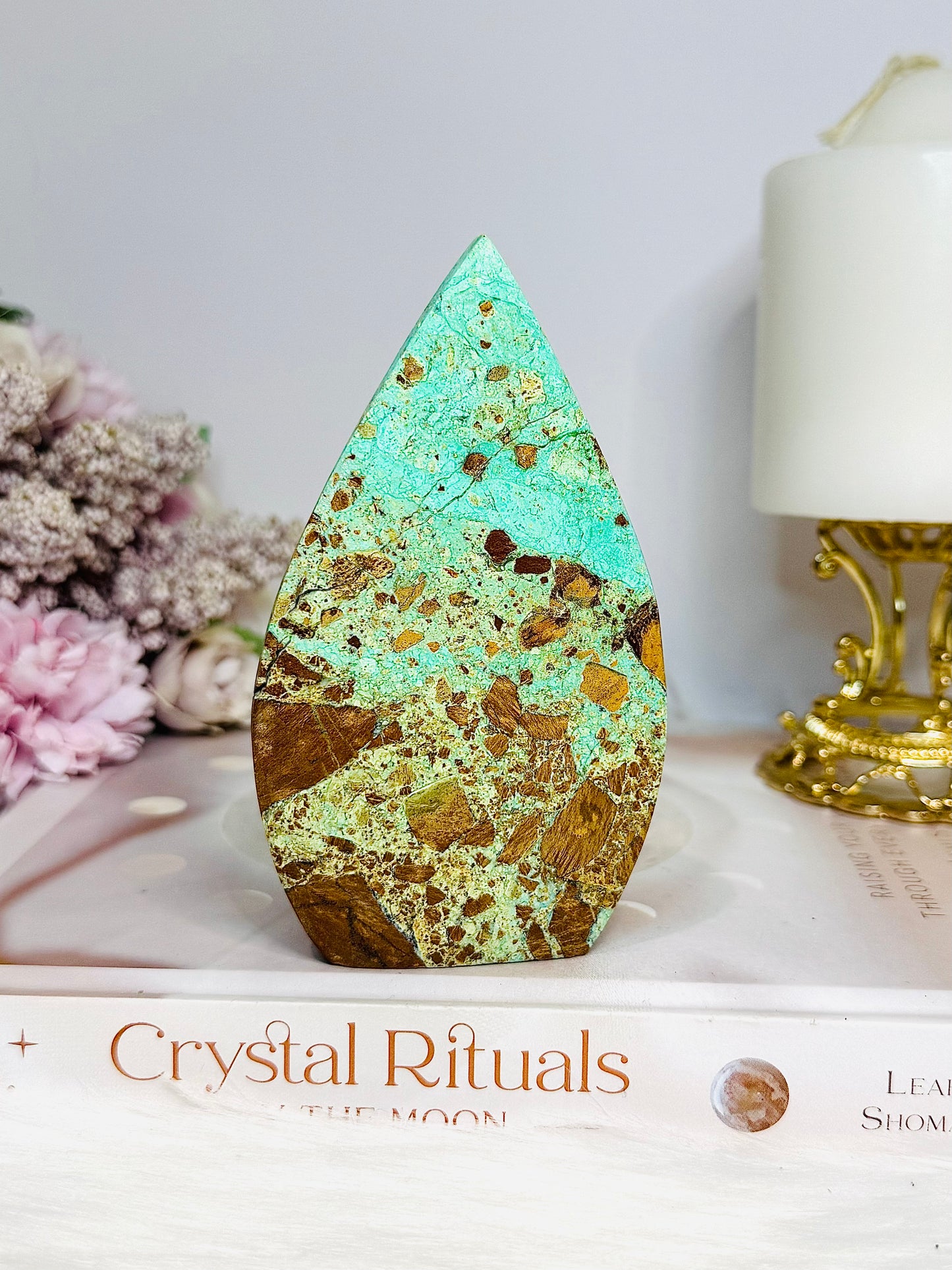 Variscite Carved Flame 11cm