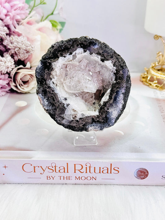 Natural Druzy Agate Geode 8cm On Stand