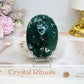 Large Moss Agate Palm Stone (stand is display only)