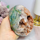 Large Natural Pink Amethyst Base Cut Freeform Cluster with Green Jasper Inclusions 762g