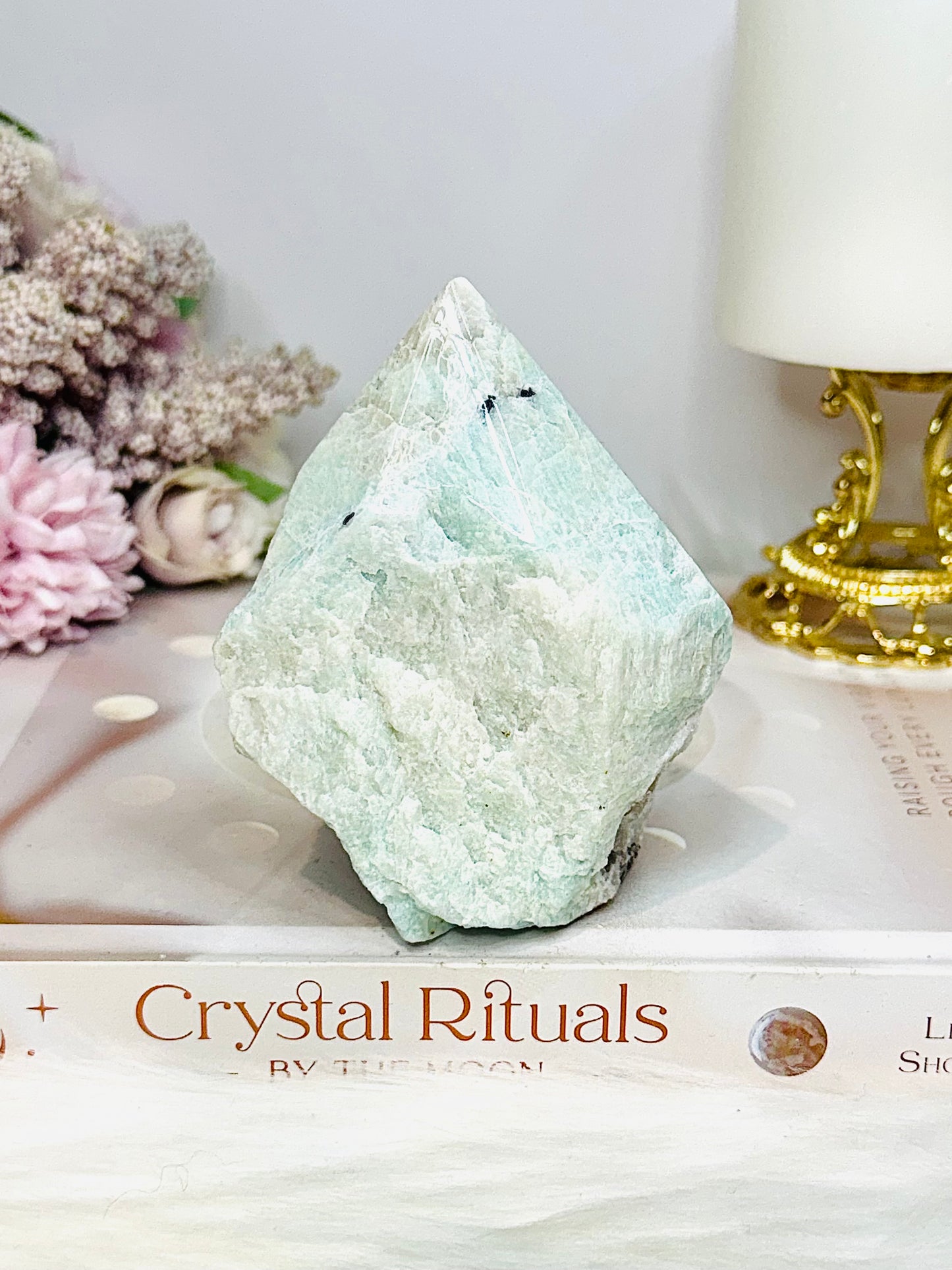Large Green Amazonite Polished Point 9.5cm