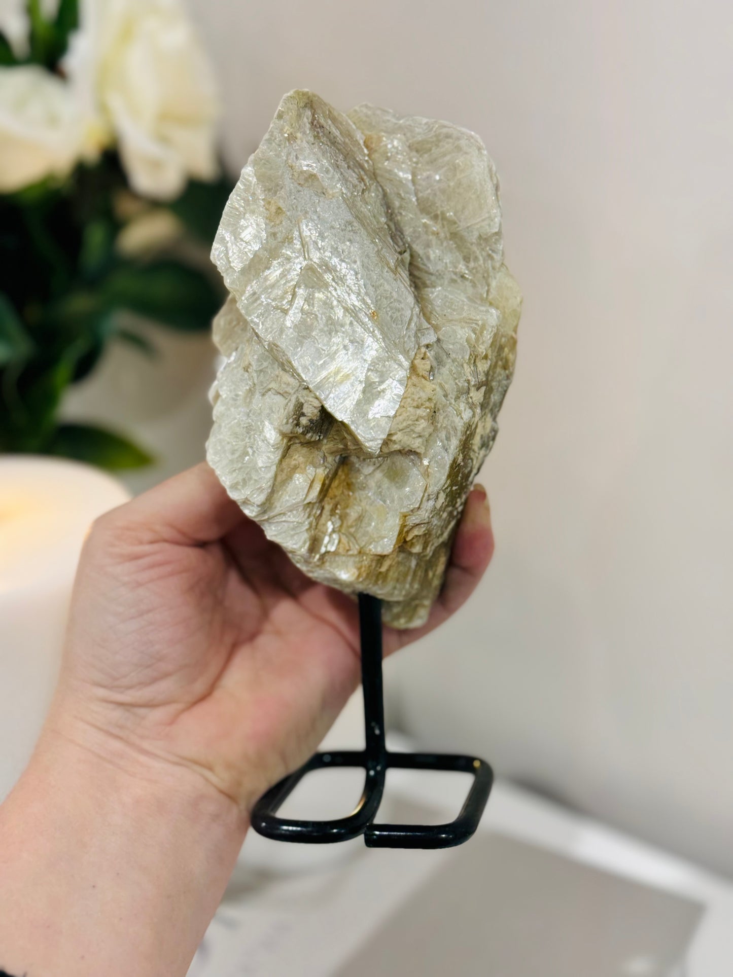 Large Natural Gold Mica Specimen On Stand 20cm 545grams