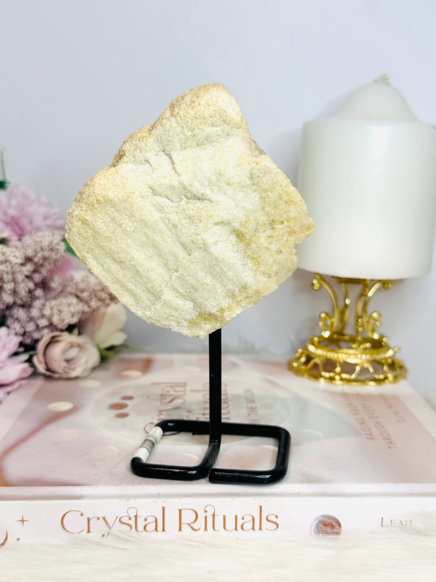 Large Natural Pink Lithium Cluster on Stand 15cm 482g