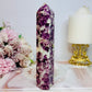 Fabulous Large 15cm Sparkling Purple Mica Tower