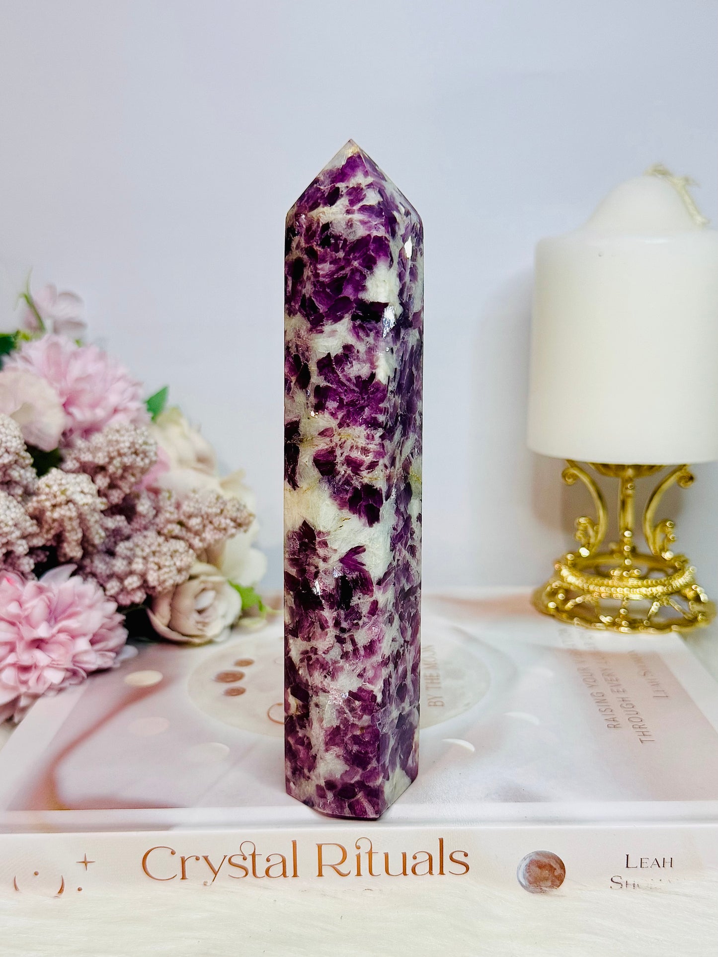 Fabulous Large 15cm Sparkling Purple Mica Tower