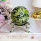 Large Prehnite with Epidote Sphere on Stand 412g (Sphere has an imperfection)