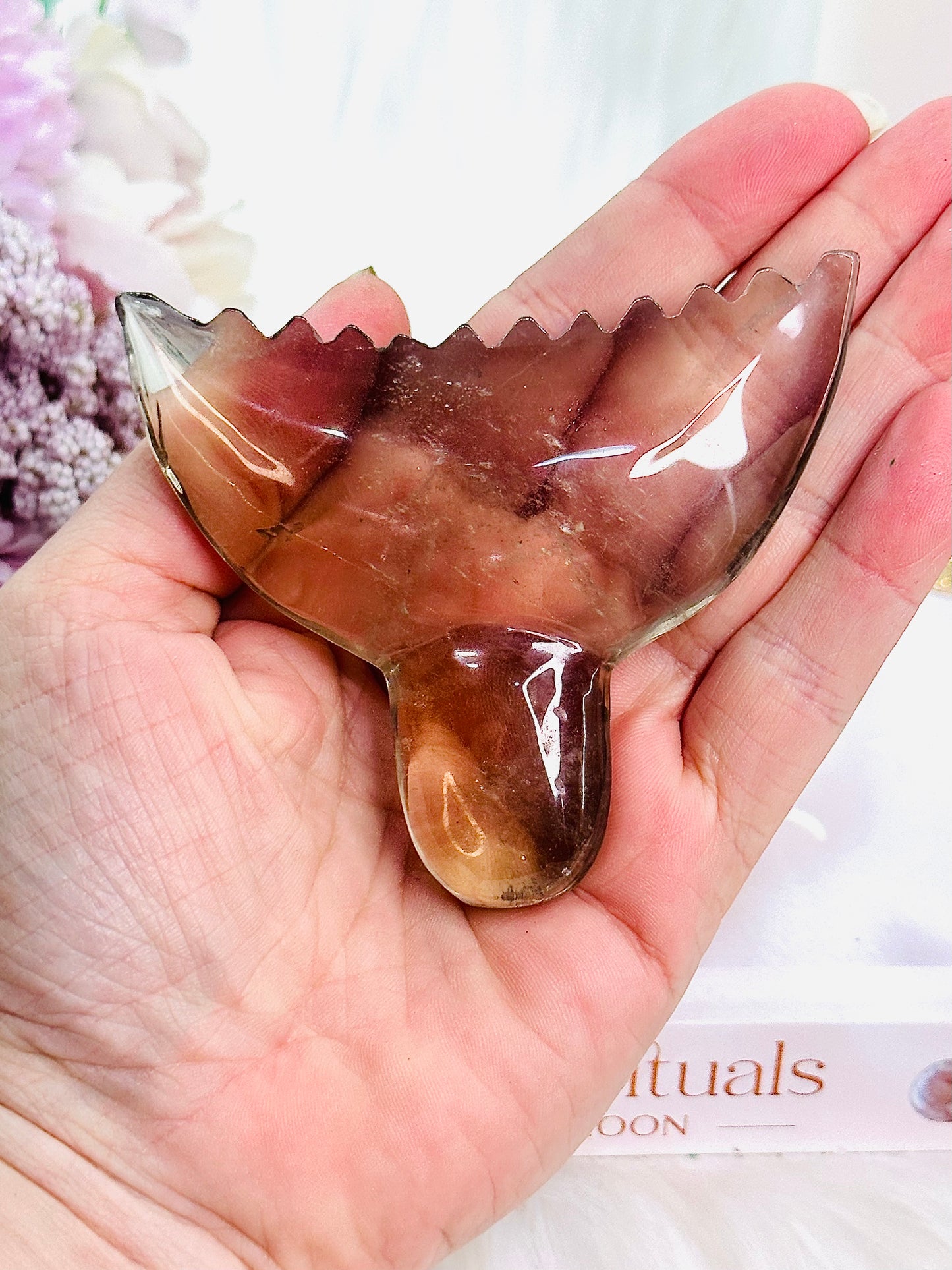 Simply Stunning Smokey Quartz Carved Whale Tail