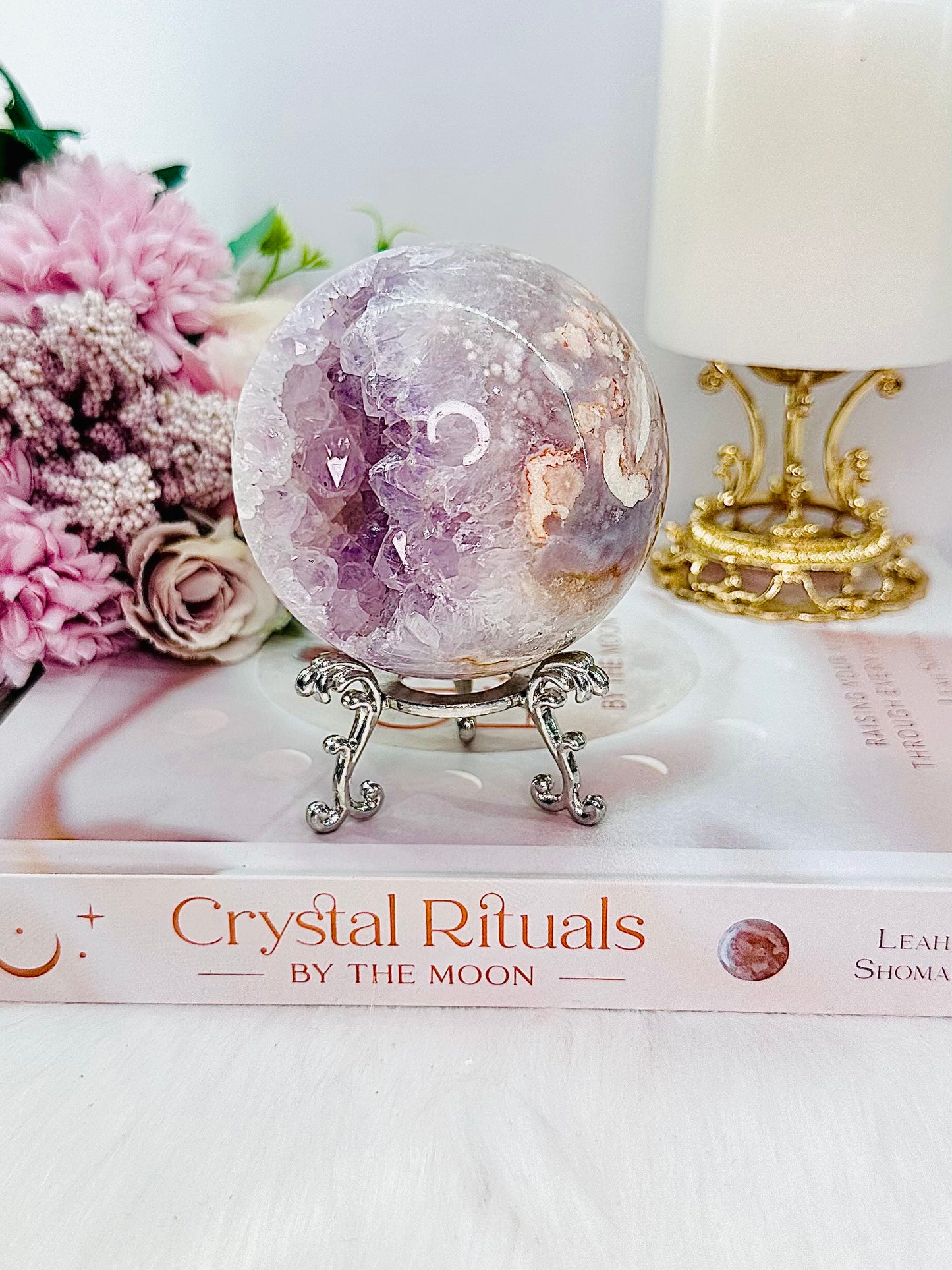 She Is Divine!!! All Class, Gorgeous Large 396gram Druzy Pink Amethyst Sphere From Brazil On Stand An Absolute Stunner