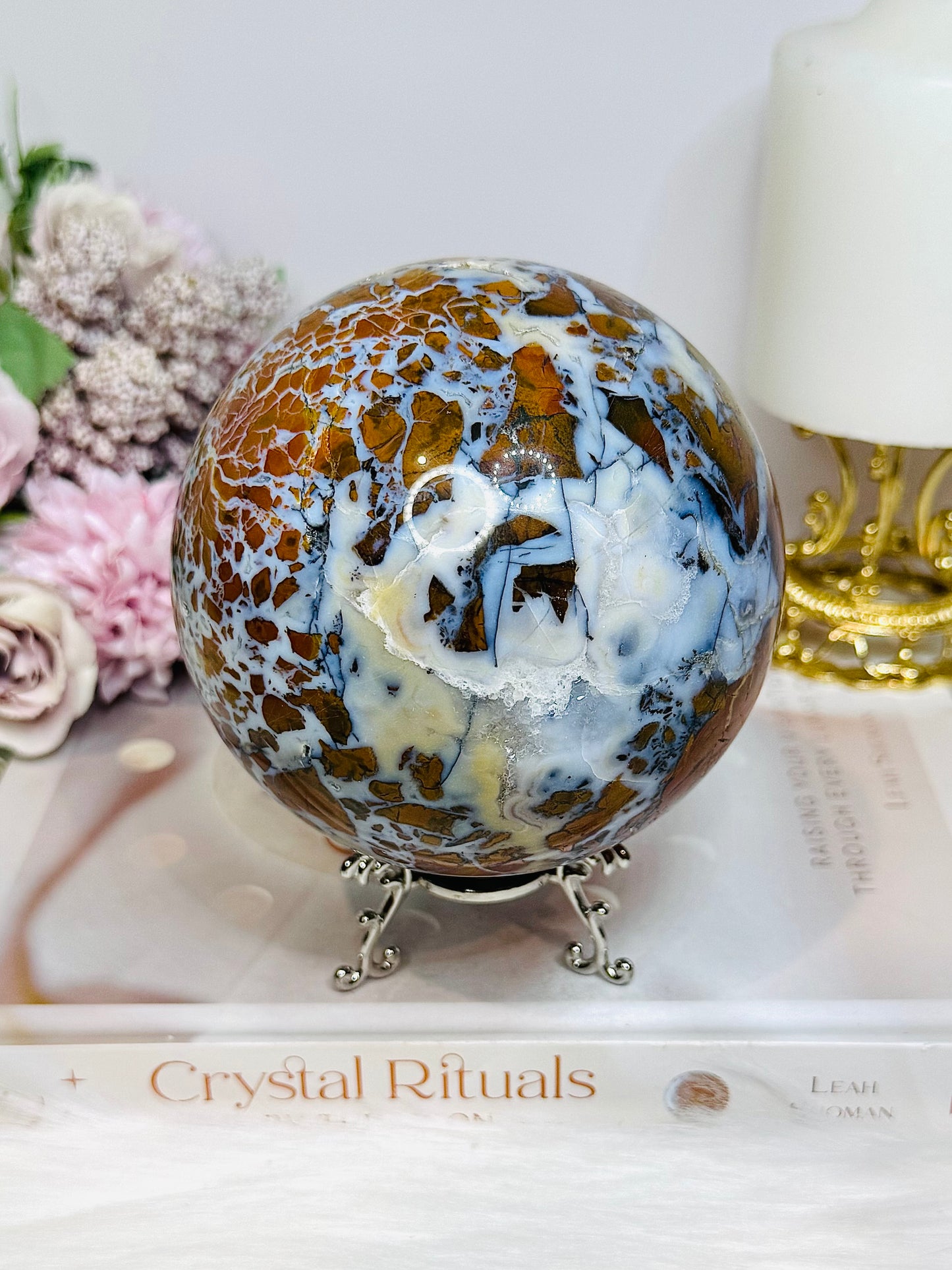 Large Brecciated Jasper Sphere on Stand 1.34KG