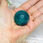 Rare Blue Fluorite Sphere with Rainbows on Stand 4cm