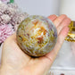 Ocean Jasper Rutile Sphere 468g On Stand