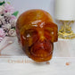Huge Carnelian Carved Skull 14cm 2.14KG ~ Reduced as surface crack
