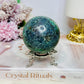 Large Ruby Fuchsite Sphere on Stand UV Reactive 422g