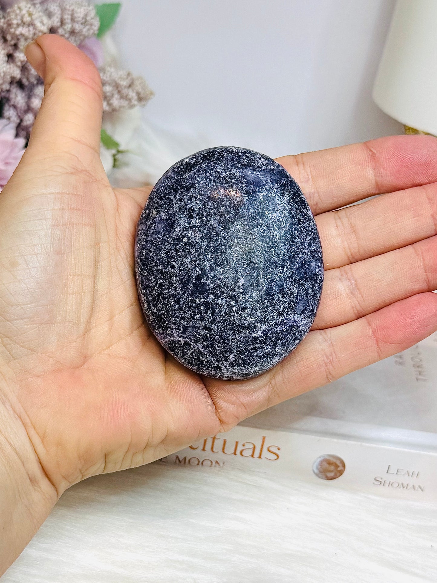 Large Lepidolite Palm Stone