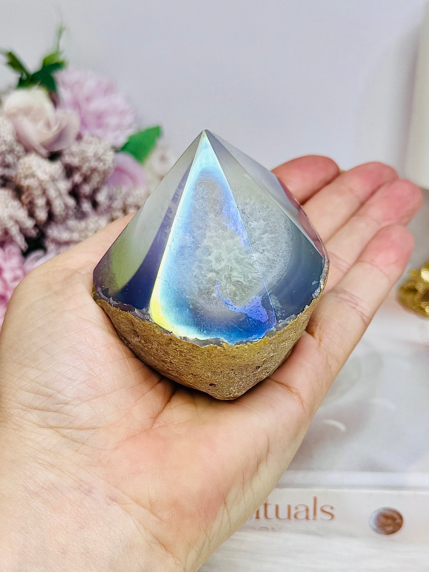 High Grade Angel Aura Agate Polished Top 301g